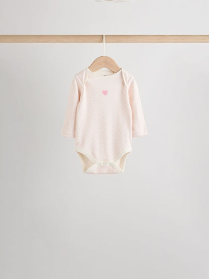 Pink Baby Long Sleeve Bodysuits 5 Pack image 3