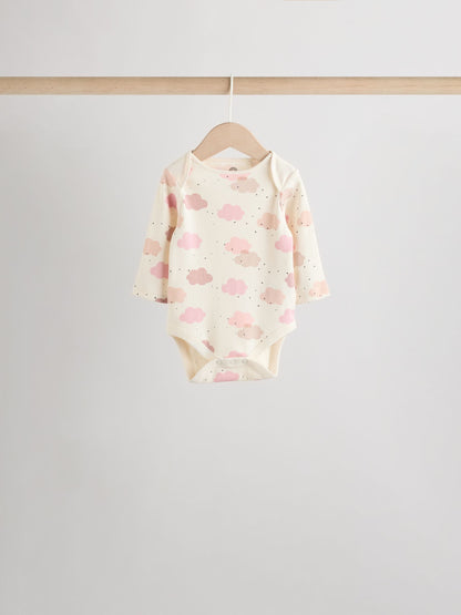 Pink Baby Long Sleeve Bodysuits 5 Pack image 5