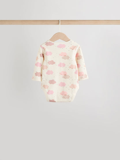 Pink Baby Long Sleeve Bodysuits 5 Pack image 6