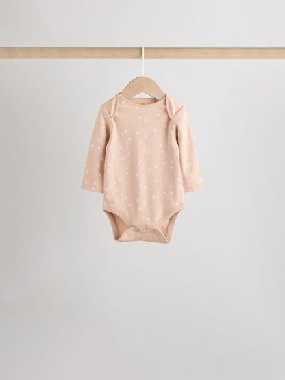 Pink Baby Long Sleeve Bodysuits 5 Pack image 7