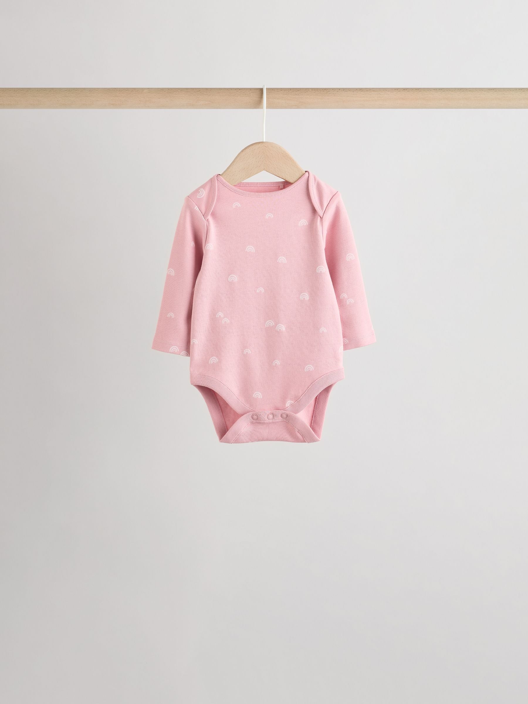 Pink Baby Long Sleeve Bodysuits 5 Pack image 8