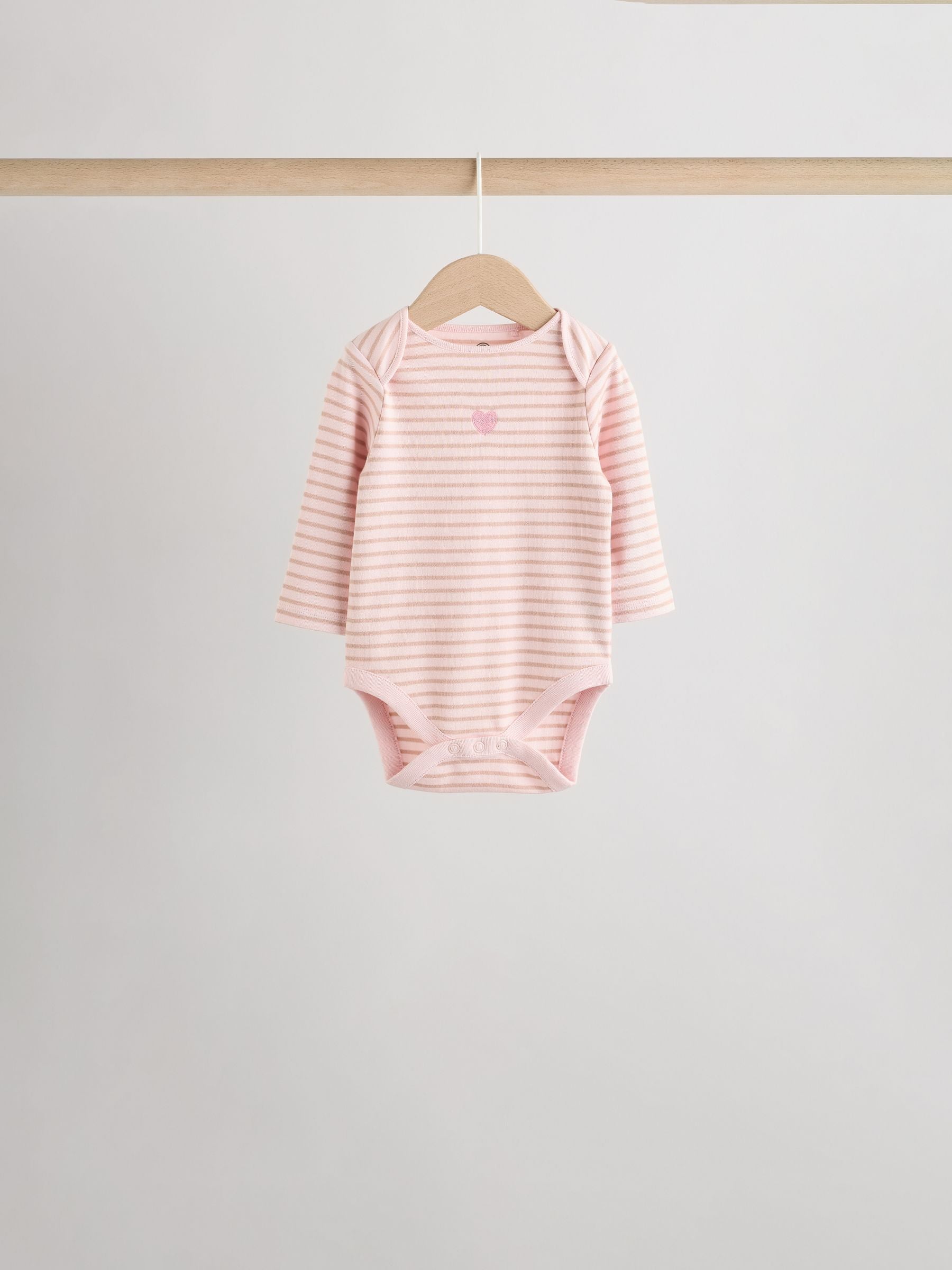 Pink Baby Long Sleeve Bodysuits 5 Pack image 9