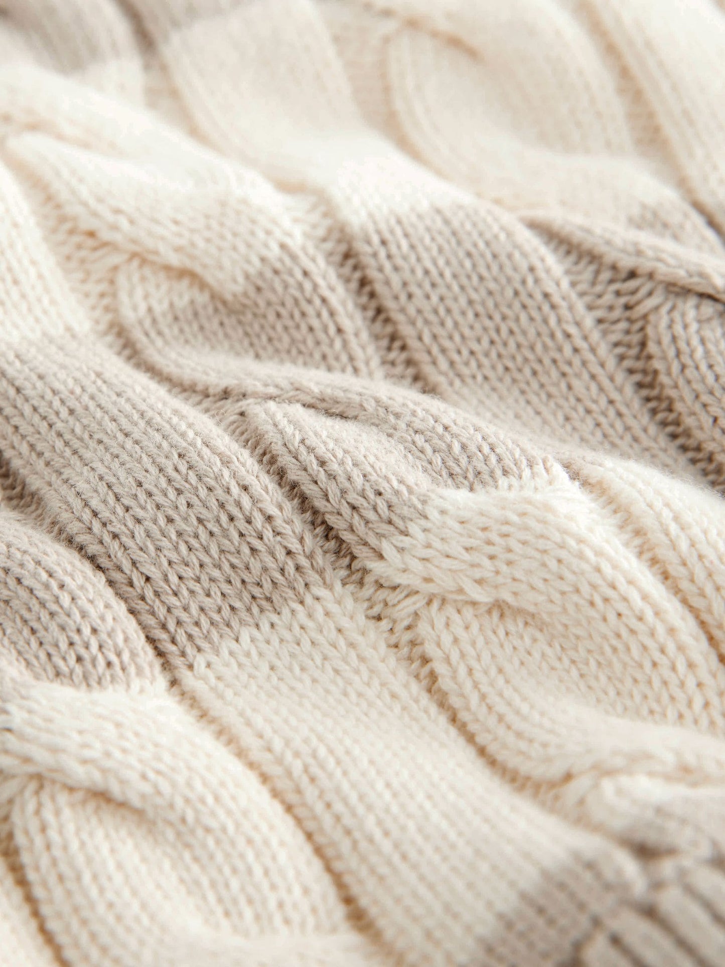 Neutral Stripe Cable Knit Crew Neck Jumper (3mths-7yrs)