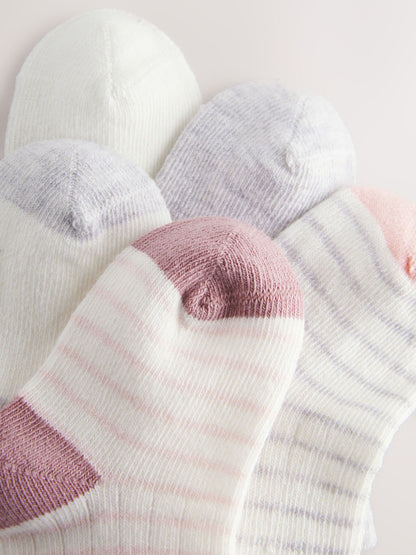Pink Stripe Baby Socks 5 Pack (0mths-2yrs)