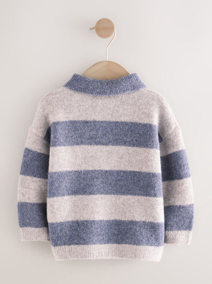 Dsiney Kidz - Blue Stripe Knitted Rugby Polo Shirt (3mths-7yrs) image 6
