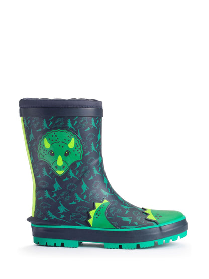 Start Rite Navy/Green Waterproof Pull On Little Puddle Wellies image 1