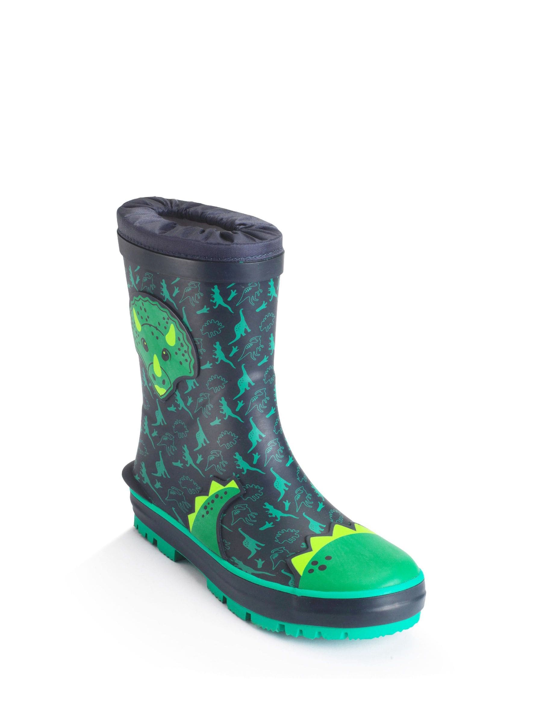 Start Rite Navy/Green Waterproof Pull On Little Puddle Wellies image 2