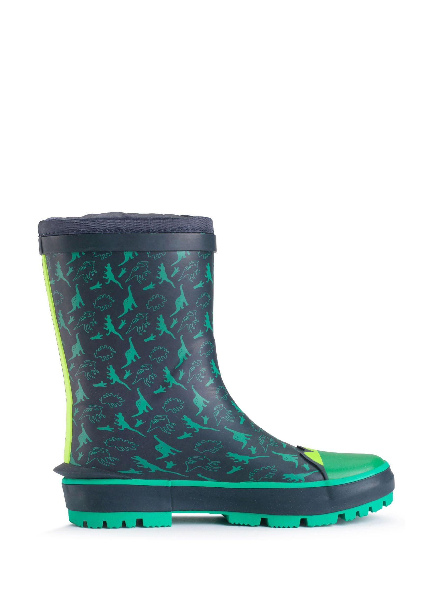 Start Rite Navy/Green Waterproof Pull On Little Puddle Wellies image 3