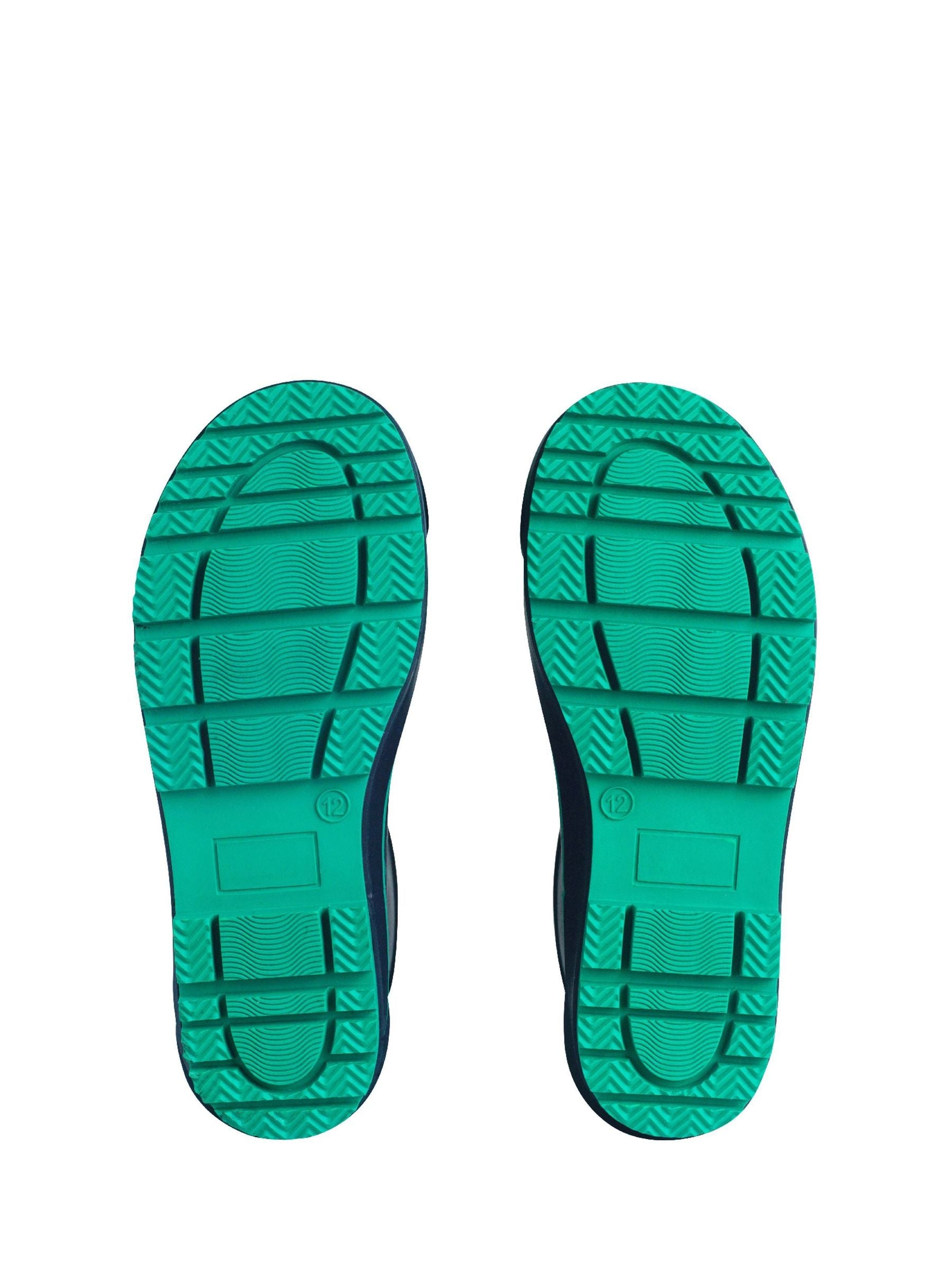 Start Rite Navy/Green Waterproof Pull On Little Puddle Wellies image 4