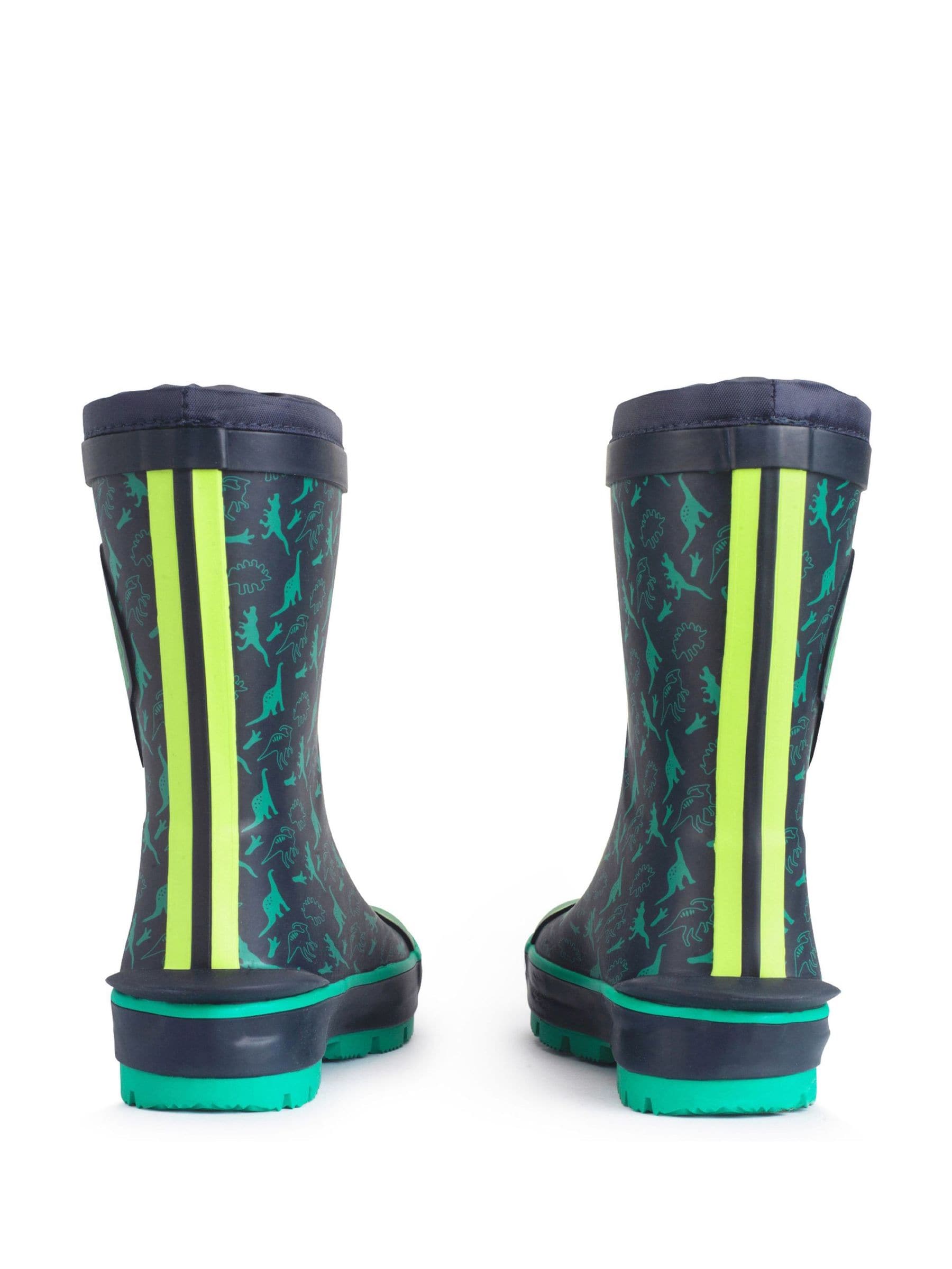 Start Rite Navy/Green Waterproof Pull On Little Puddle Wellies image 5