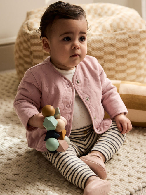 Dsiney Kidz - Pink Jersey Quilted Baby Jacket (0mths-2yrs) image 1