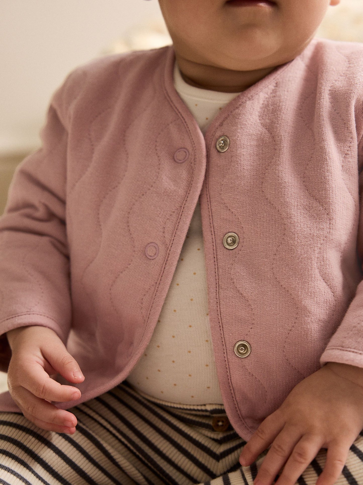 Dsiney Kidz - Pink Jersey Quilted Baby Jacket (0mths-2yrs) image 4