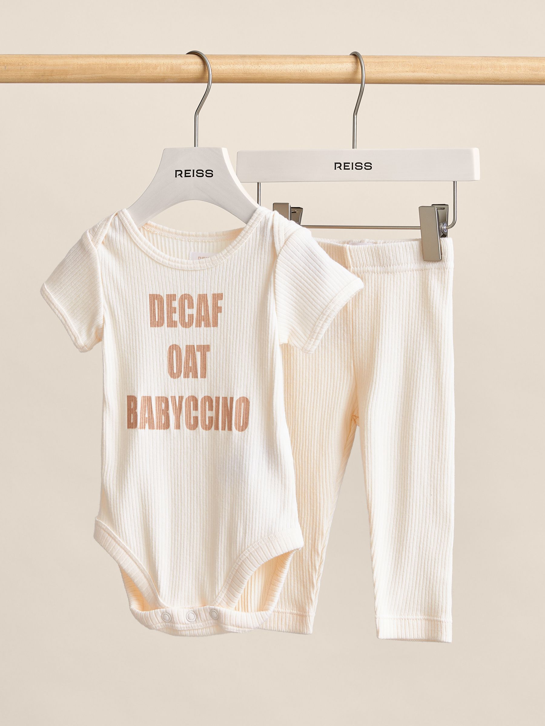 Dsiney Kidz - Reiss Ivory Lael Slogan Bodysuit And Leggings Set image 1