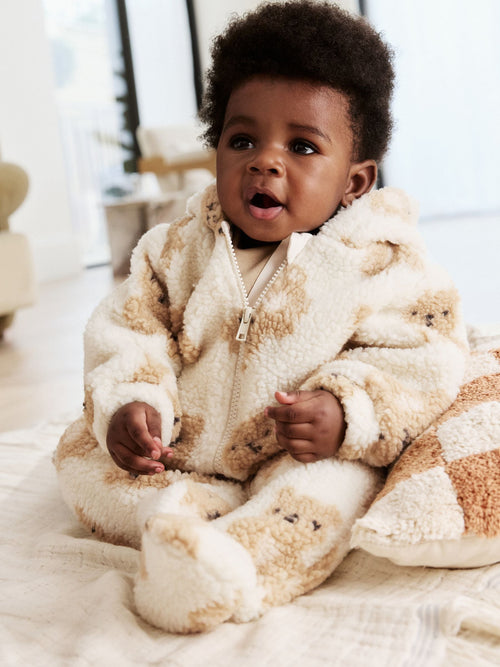 Natural Bear Borg All Over Printed Baby Pramsuit (0-18mths) image 1