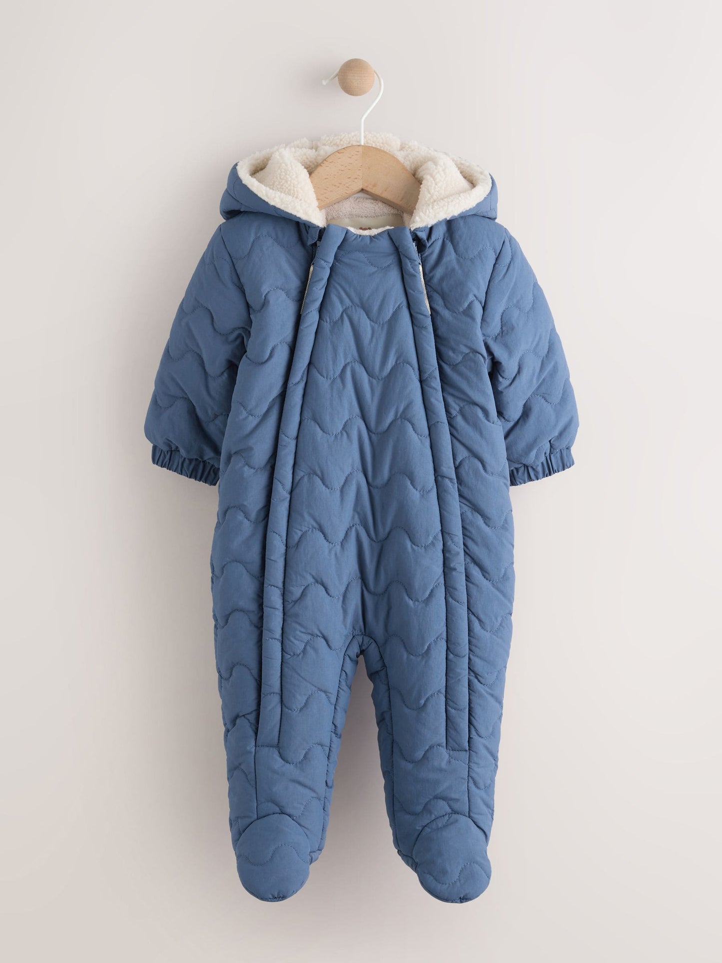 Navy Quilted Hooded Nylon Baby All-In-One (0-18mths)