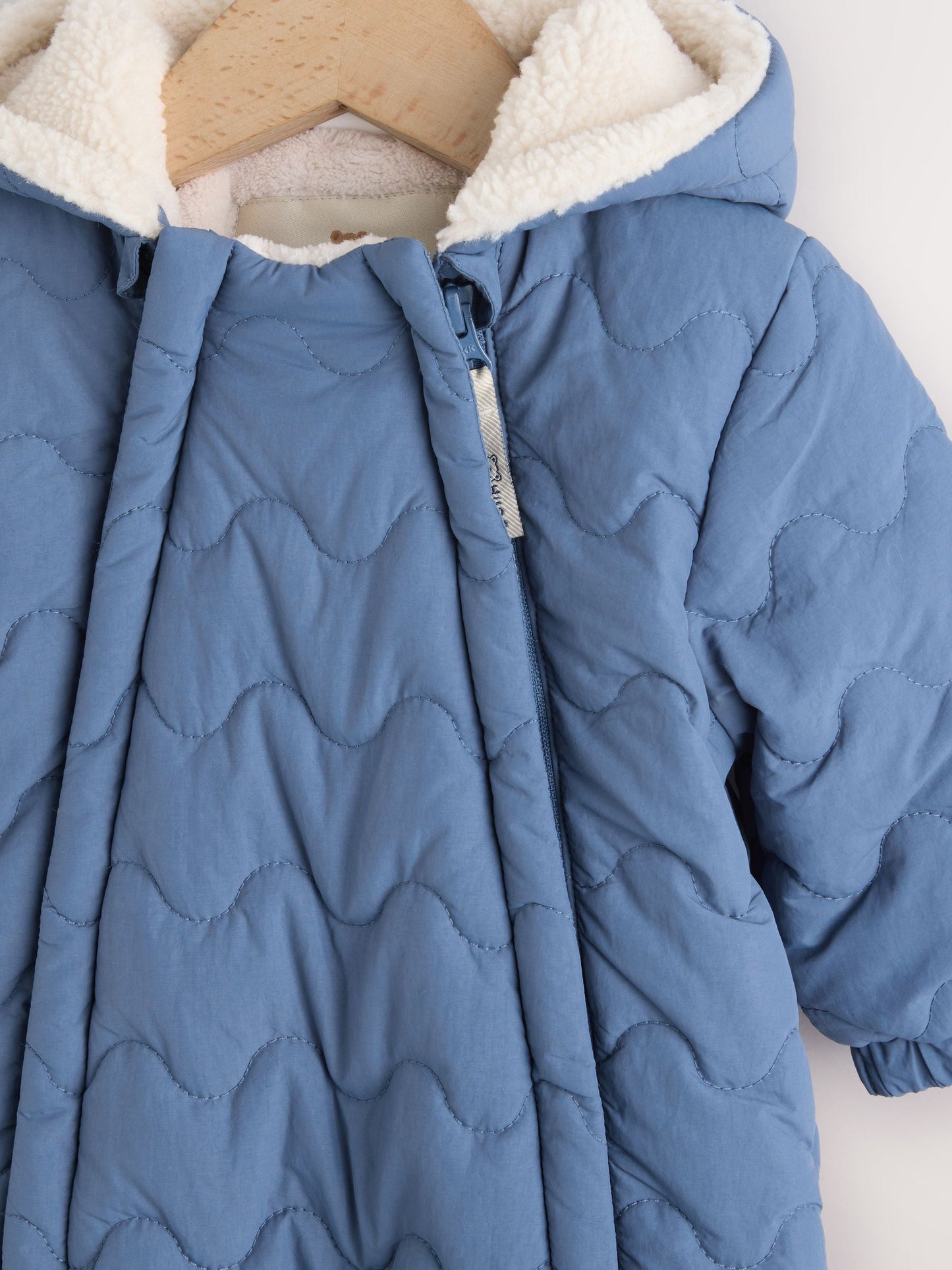 Navy Quilted Hooded Nylon Baby All-In-One (0-18mths)