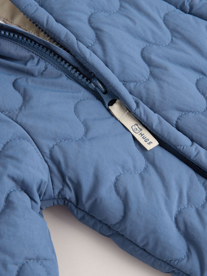 Navy Quilted Hooded Nylon Baby All-In-One (0-18mths)
