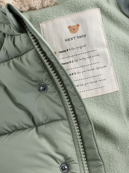 Sage Green Baby Puffer Jacket (0mths-2yrs)