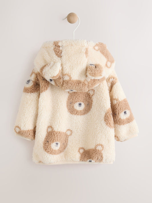 Natural Bear Face Fleece Zip Jacket (0mths-2yrs)