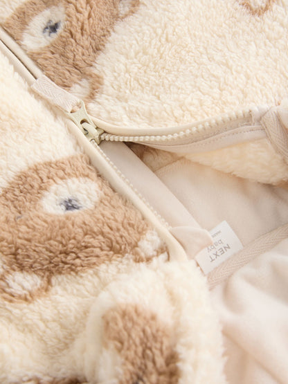 Natural Bear Face Fleece Zip Jacket (0mths-2yrs)