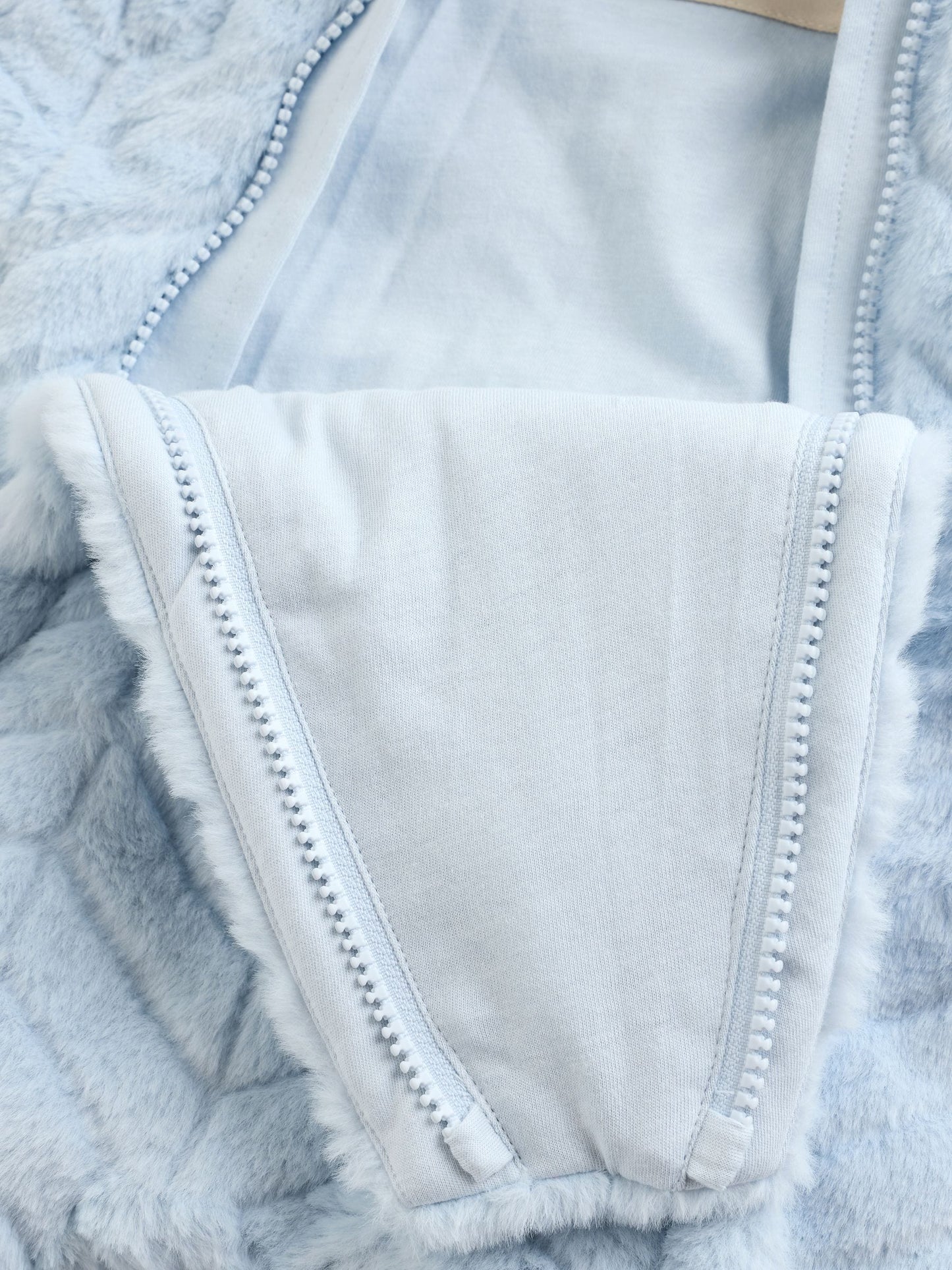 Blue Baby Faux Fur Hooded Pramsuit (0mths-2yrs)