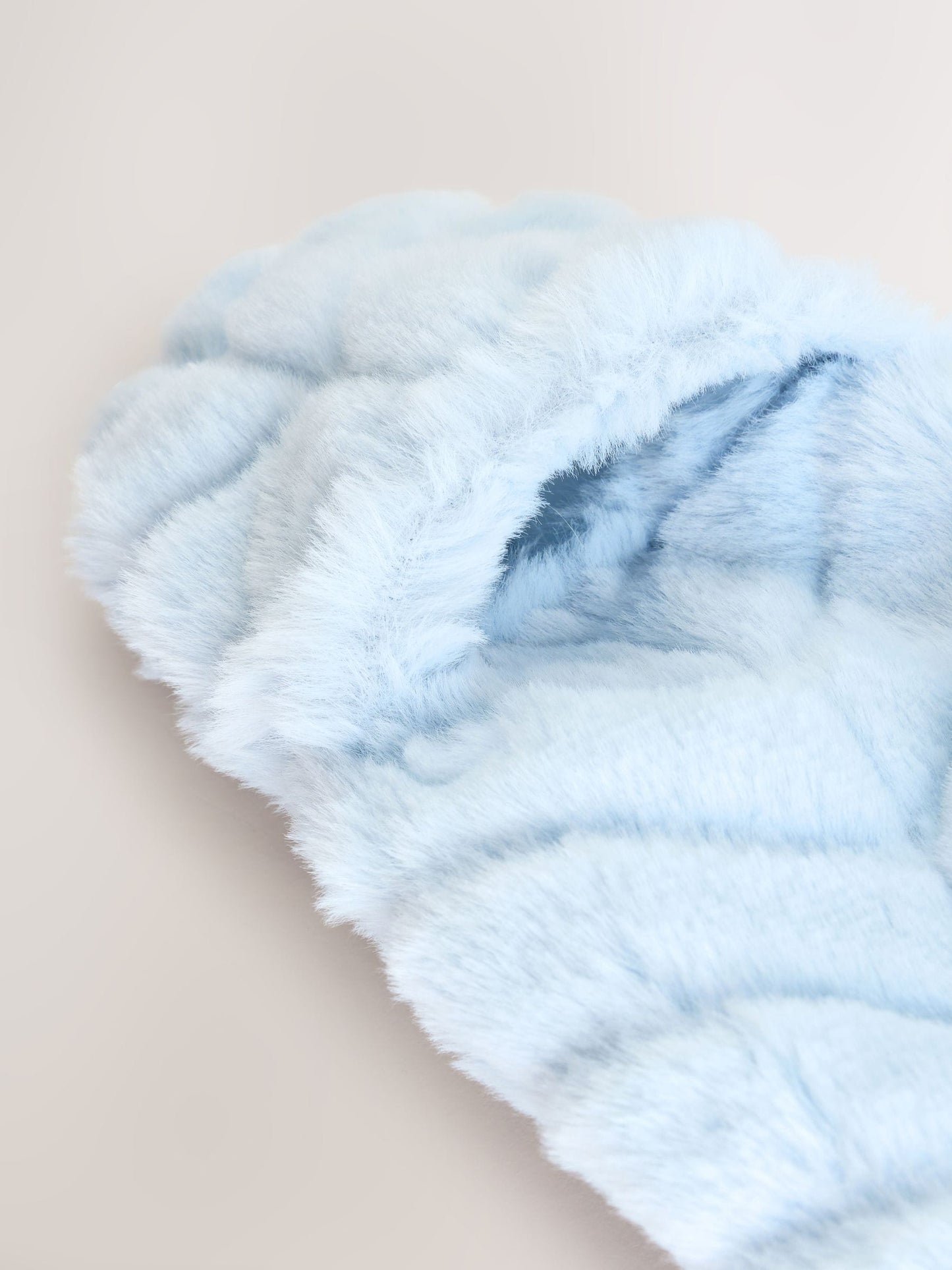 Blue Baby Faux Fur Hooded Pramsuit (0mths-2yrs)