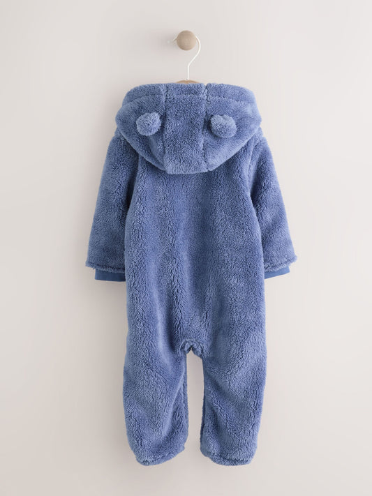 Navy Fleece Baby Pramsuit (0-18mths) image 2