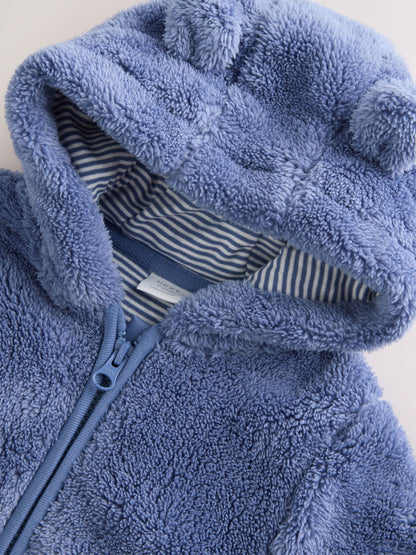 Navy Fleece Baby Pramsuit (0-18mths) image 4
