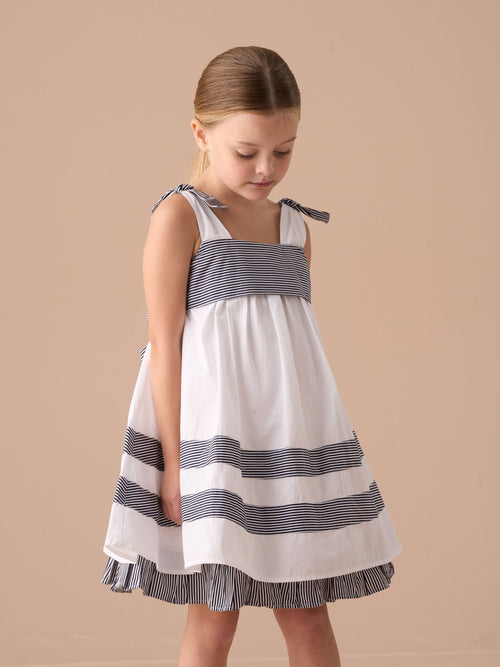 Dsiney Kidz - Angel & Rocket White Avery Pannelled 100% Cotton Tie Shoulder Dress image 1