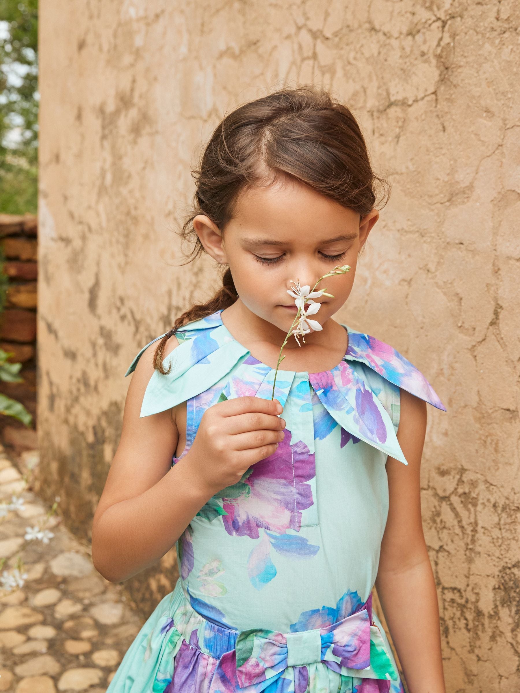 Dsiney Kidz - Angel & Rocket Green Margaux Ivory Petal Collar 100% Cotton Top image 1
