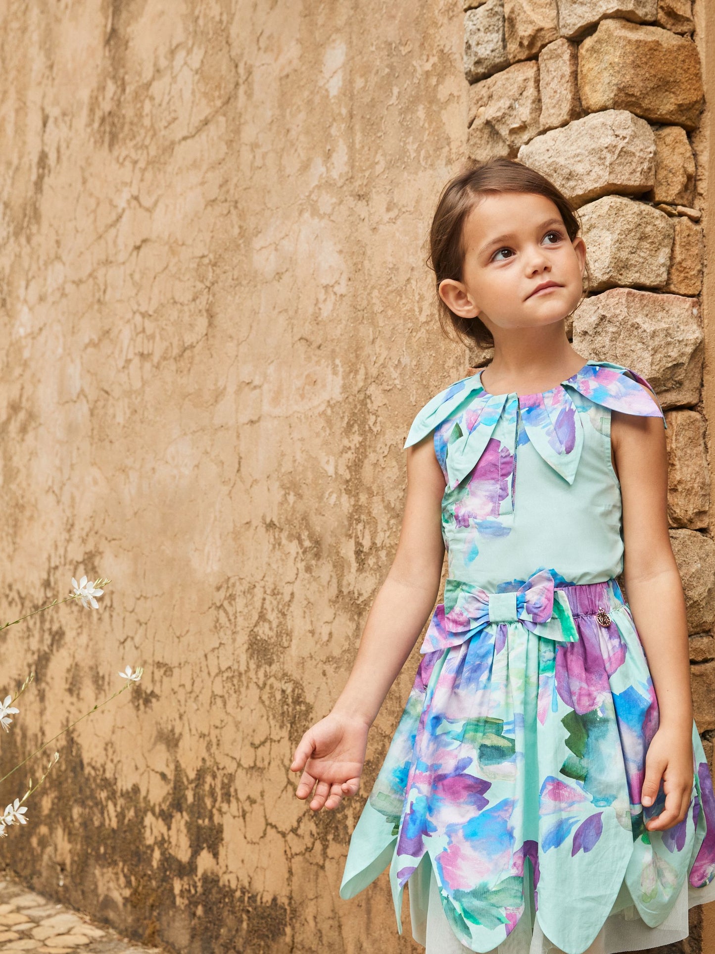 Dsiney Kidz - Angel & Rocket Green Margaux Ivory Petal Collar 100% Cotton Top image 4