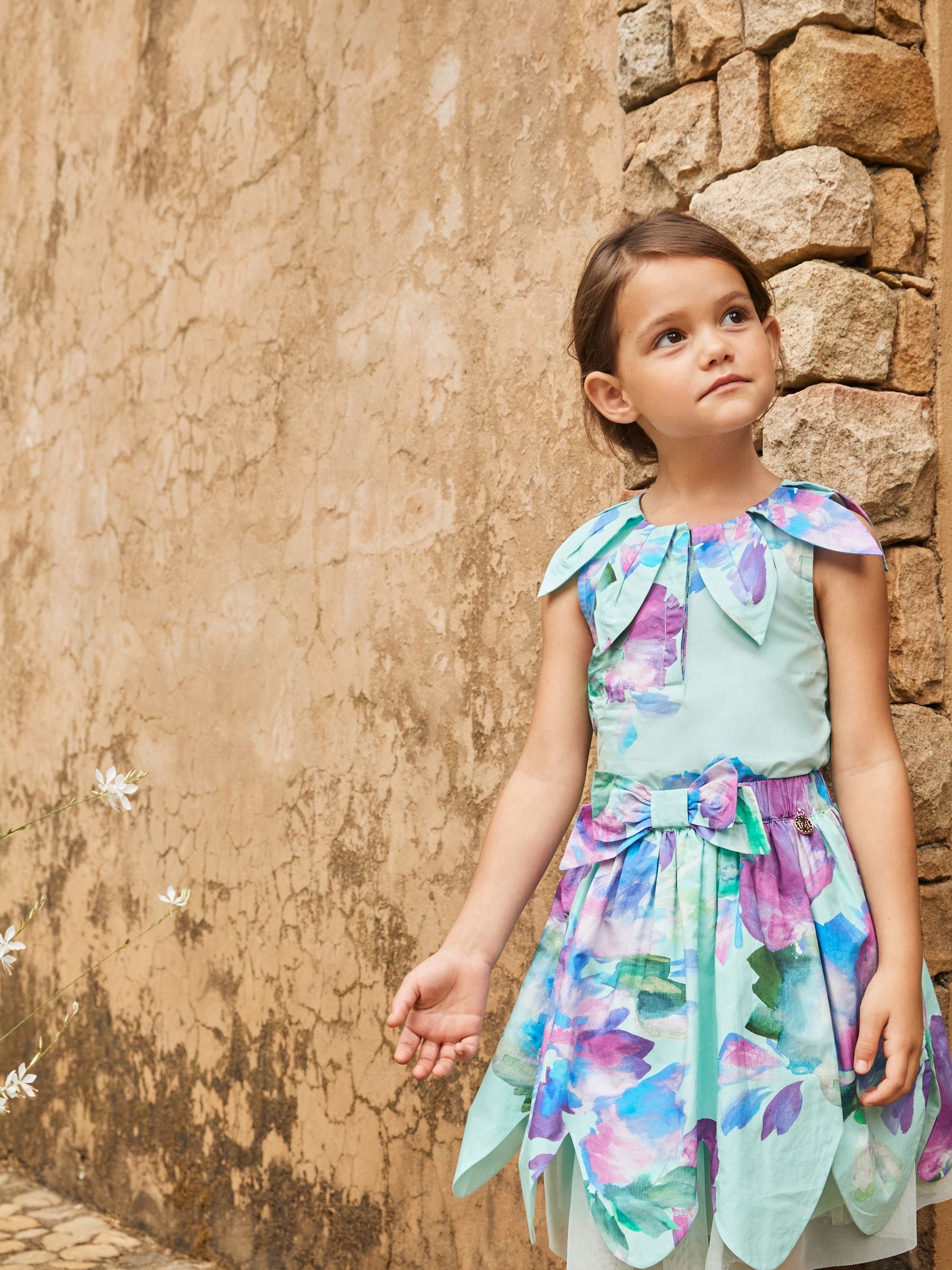 Dsiney Kidz - Angel & Rocket Green Margaux Ivory Petal Collar 100% Cotton Top image 4