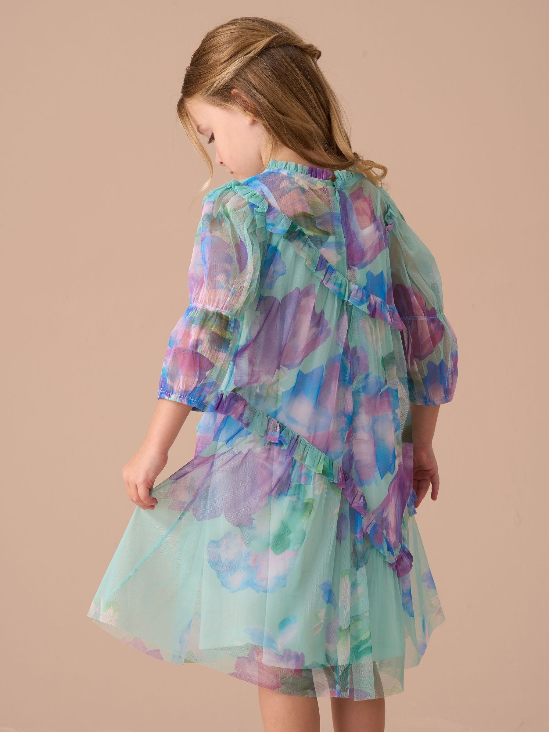 Angel & Rocket Blue Mesh Dress image 8