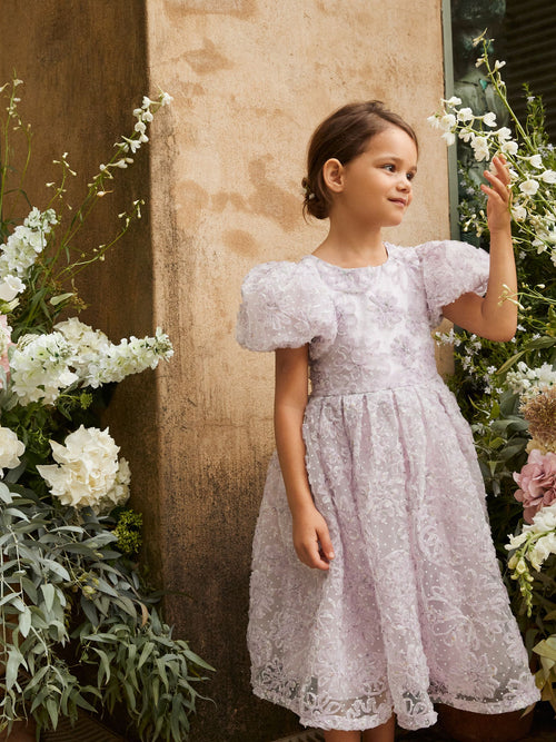 Dsiney Kidz - Angel & Rocket Purple Ines Purple Embellished Puff Sleeve Dress image 1