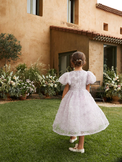 Angel & Rocket Purple Ines Purple Embellished Puff Sleeve Dress image 2