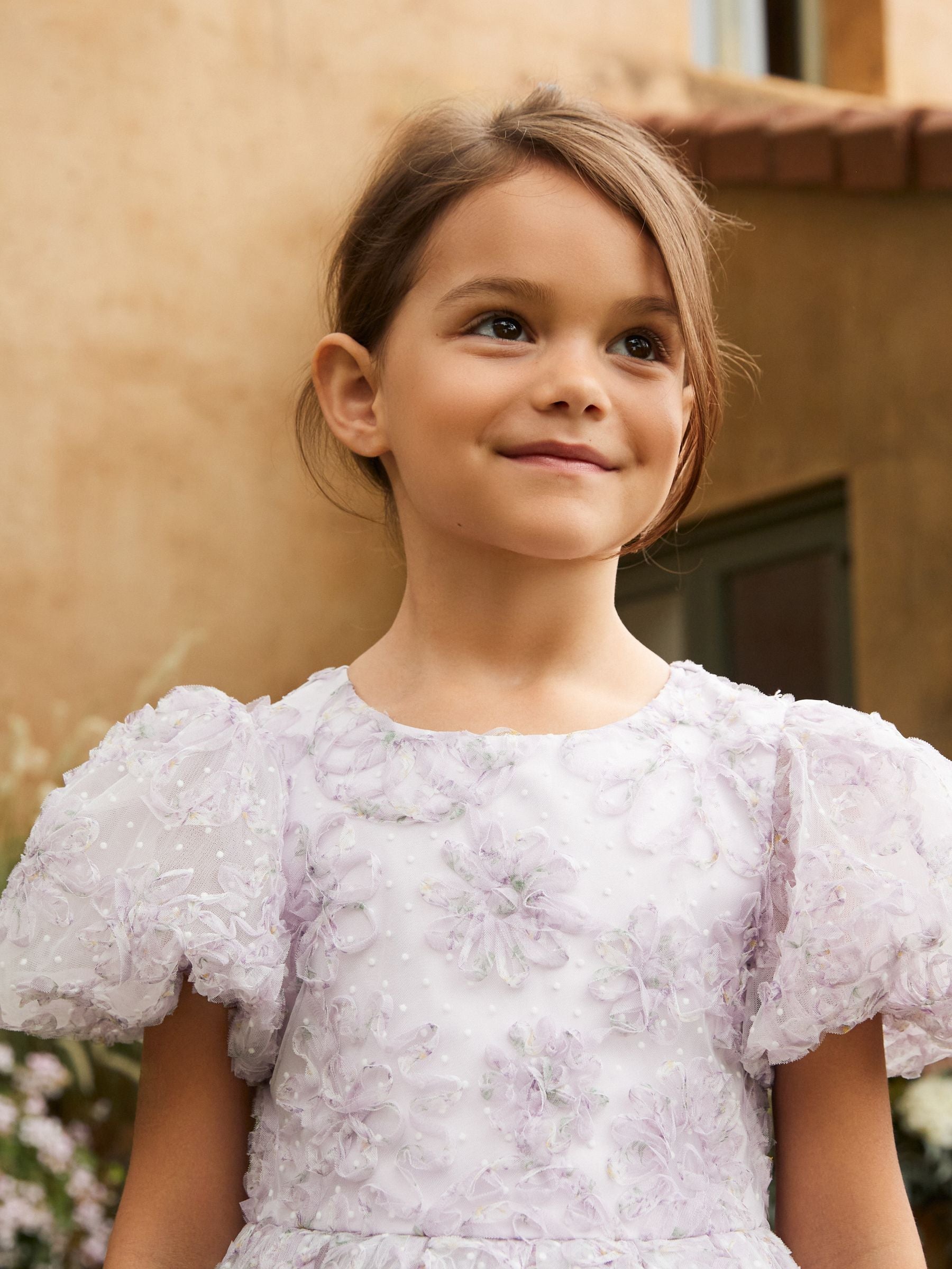 Angel & Rocket Purple Ines Purple Embellished Puff Sleeve Dress image 5