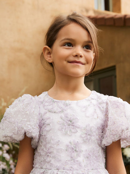 Angel & Rocket Purple Ines Purple Embellished Puff Sleeve Dress image 5