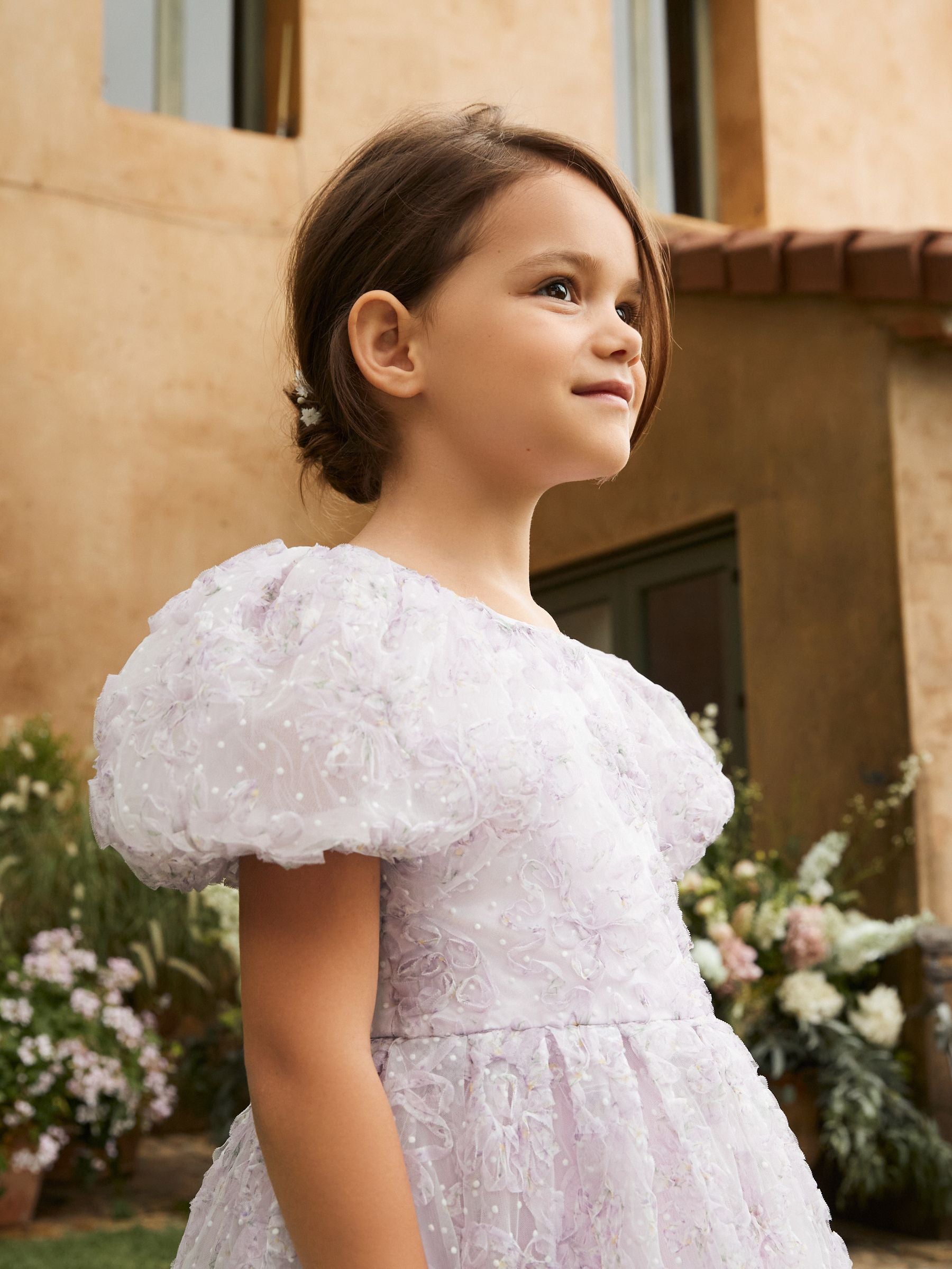 Angel & Rocket Purple Ines Purple Embellished Puff Sleeve Dress image 8