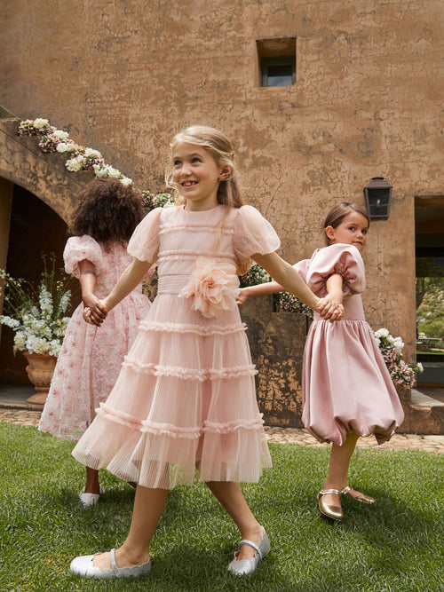 Dsiney Kidz - Angel & Rocket Pink Clara Pleated Mesh Corsage Dress image 1