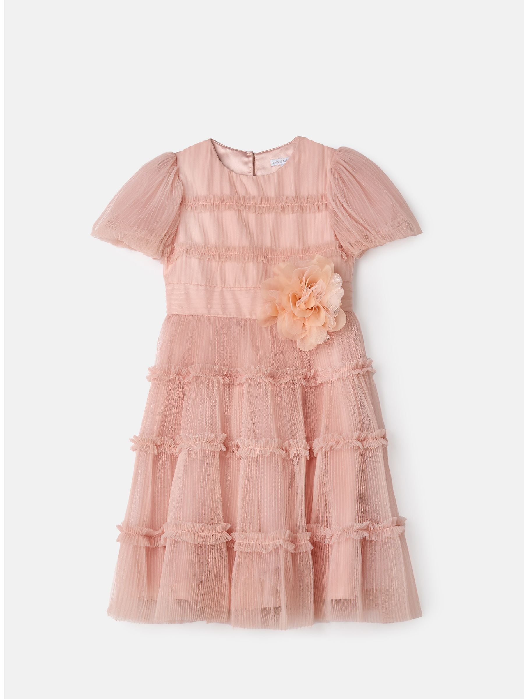 Angel & Rocket Pink Clara Pleated Mesh Corsage Dress image 13