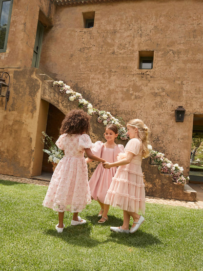 Angel & Rocket Pink Clara Pleated Mesh Corsage Dress image 3