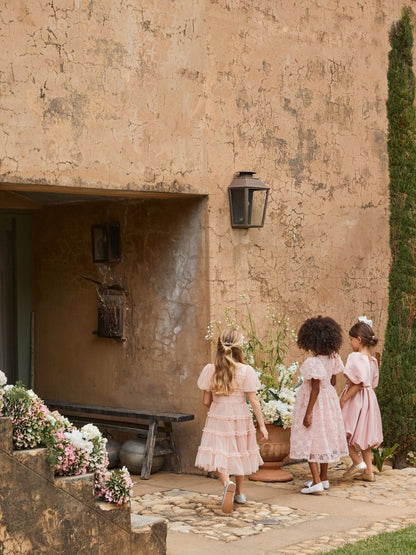 Angel & Rocket Pink Clara Pleated Mesh Corsage Dress image 5