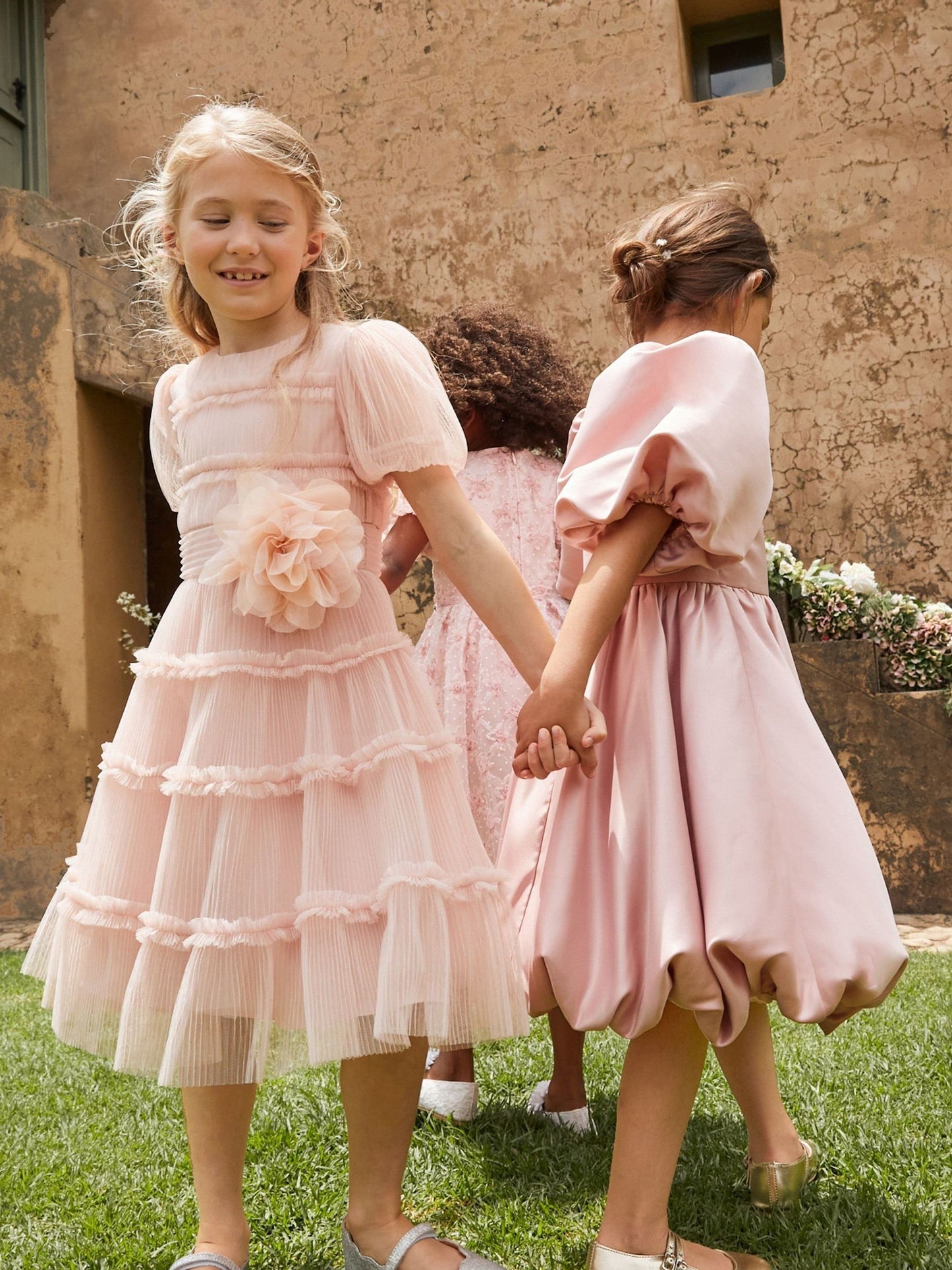 Angel & Rocket Pink Clara Pleated Mesh Corsage Dress image 6