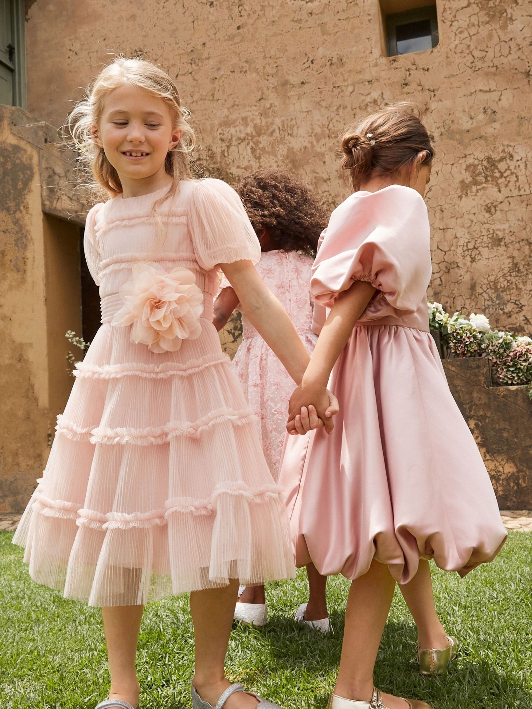 Angel & Rocket Pink Clara Pleated Mesh Corsage Dress image 6
