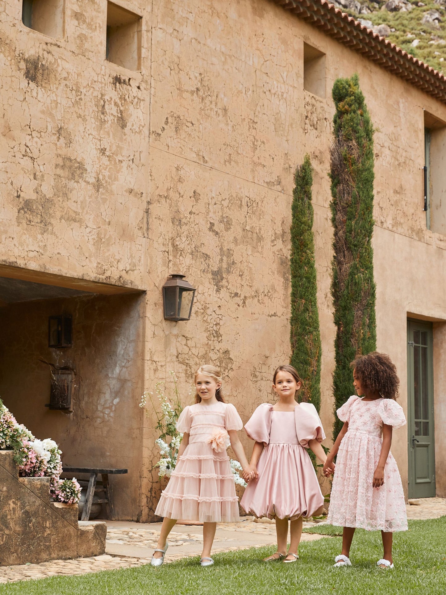 Angel & Rocket Pink Clara Pleated Mesh Corsage Dress image 8