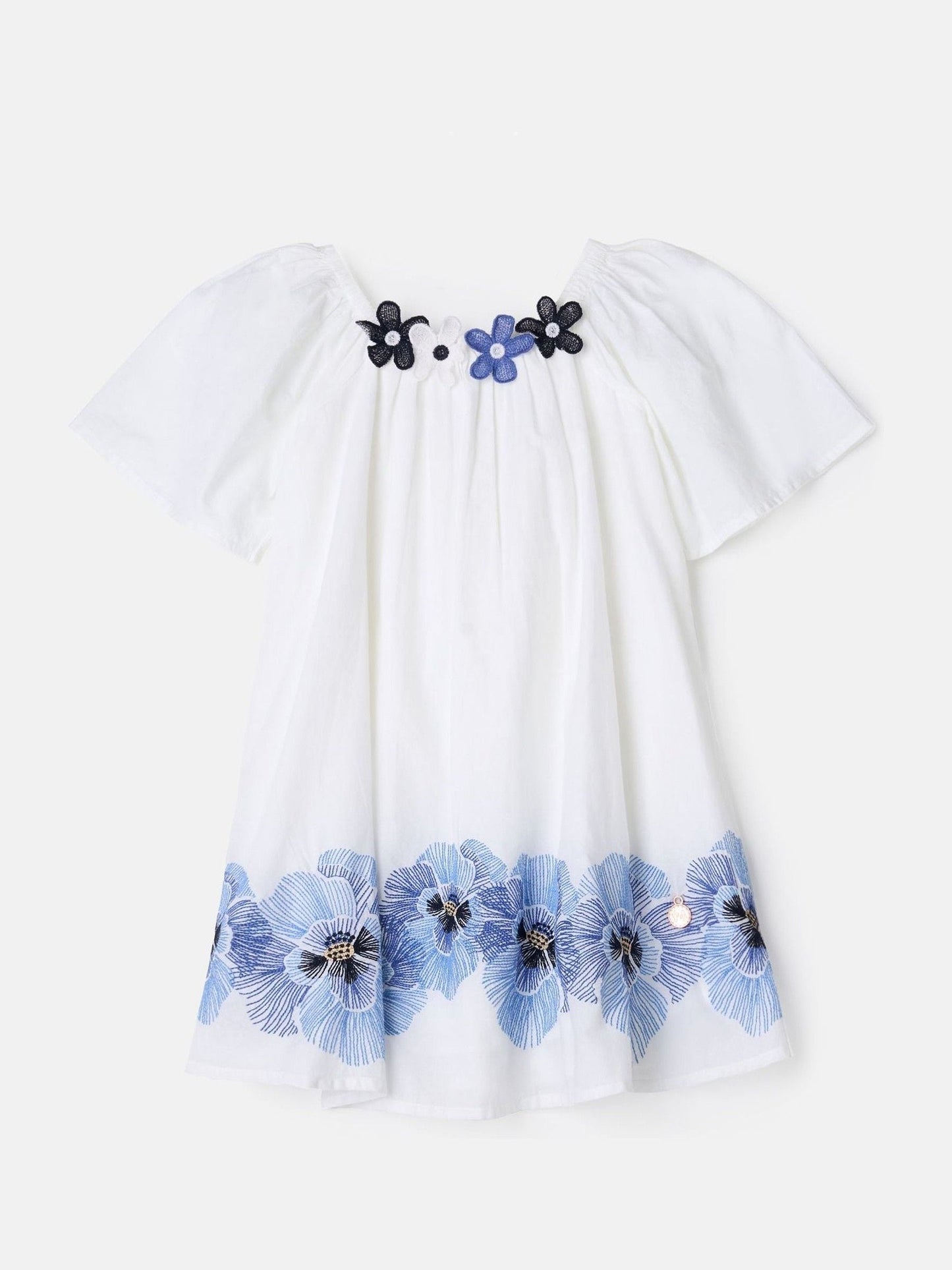 Angel & Rocket White Coletta Embroidered Swing 100% Cotton Dress image 4