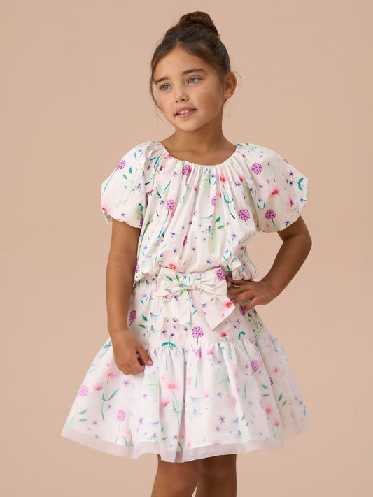 Dsiney Kidz - Angel & Rocket White Perla Puff Ball 100% Cotton Blouse image 2