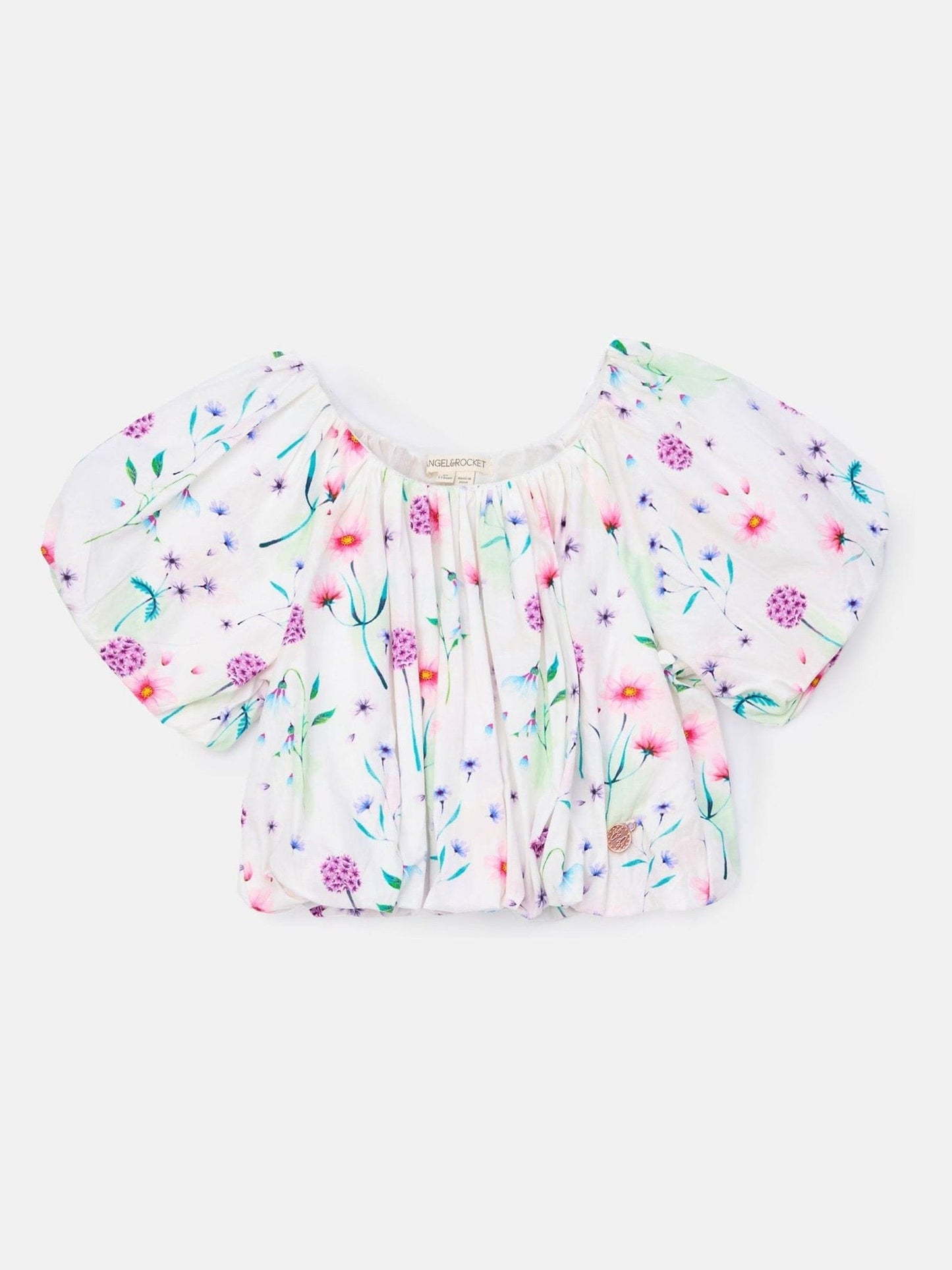 Dsiney Kidz - Angel & Rocket White Perla Puff Ball 100% Cotton Blouse image 5
