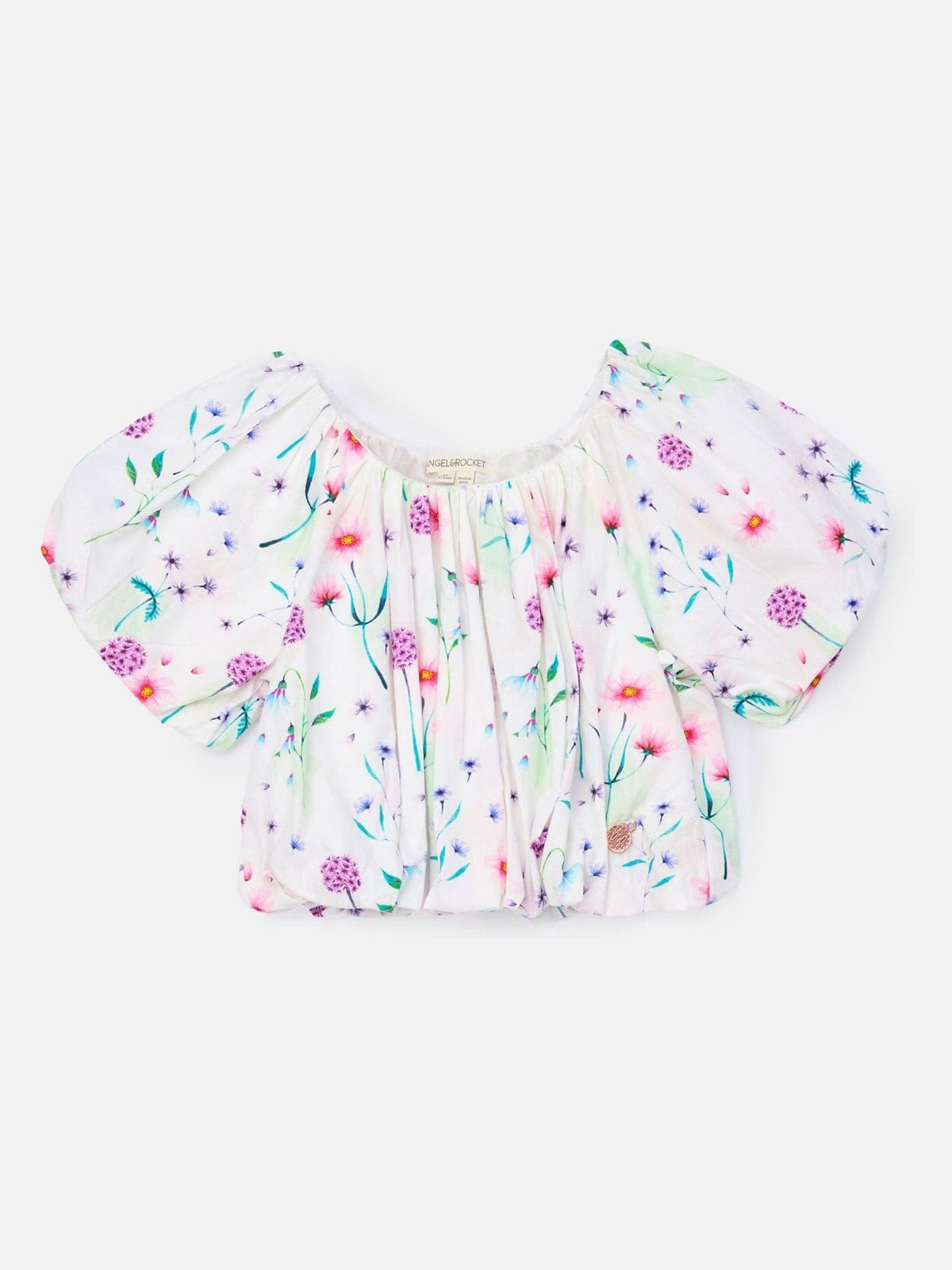 Dsiney Kidz - Angel & Rocket White Perla Puff Ball 100% Cotton Blouse image 5