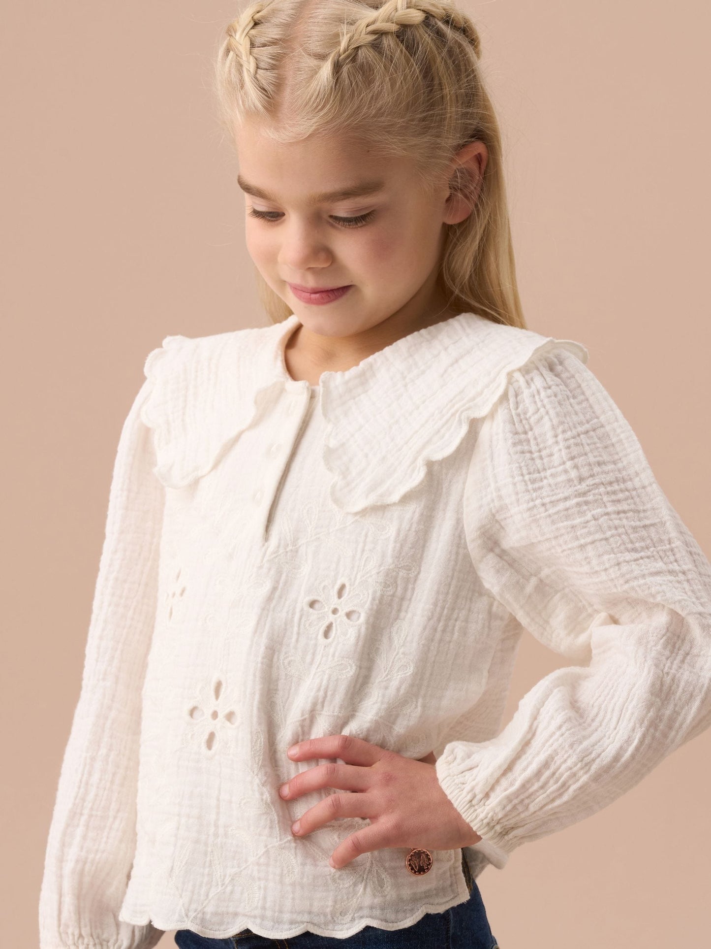 Dsiney Kidz - Angel & Rocket Off White Betty Stripe Long Sleeve Blouse image 1